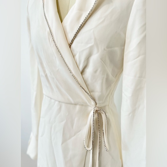 Cinq A Sept Barette Rhinestone Mini Wrap Dress - Picture 7 of 9